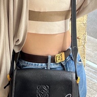 ✔️Loewe Vintage logo 金釦棕色皮帶