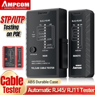 AMPCOM Updated Network Cable Tester LAN Cable Test Support POE Network Cable Tool for RJ45/RJ11/RJ12