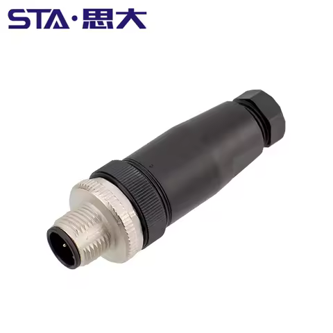 Screw Type Waterproof IP67 Plastic M12 A B D Code Field Connectors PG7 PG9 Male Plug 2 3 4 5 8 Pins