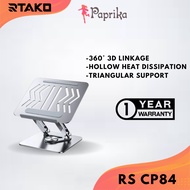 RTAKO RS-CP84 2-Level Adjustable Height Laptop/Tablet Stand With 360° Rotating Base Carbon Steel Sta
