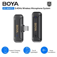 BOYA BY-WM3T2-U1/U2 Mini 2.4GHz Wireless Lavalier Microphone Noise Cancellation 50M Transmission Range Type-C Interface For Android phones tablets and other USB-C devices Plug&amp;Play For Live streaming Vlogging Interview