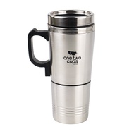 Gelas Pemanas Mobil Car Heating Cup Mug 12V 350+150ML / gelas travel / termos air / pemanas air portable / lazshopedia