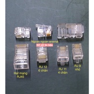 RJ11 4-pin telephone beads, 4-pin RJ9, 6-pin RJ12 copper pins, RJ45 network beads, CAT5E, CAT6E netw