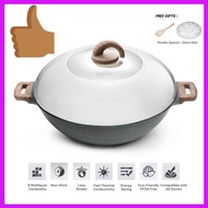 TGUN iGOZO AMOZONAS 36CM NON-STICK PREMIUM GRANITE WOK  SET.(5 ITEM).