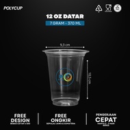 12oz FLAT CUP SCREEN PRINTING 7.3 grams - Polycup Brand - Free 4 Sided 1 Color Plastic Cup Sealer / 