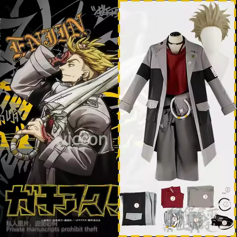 Enjin Cosplay Anime GACHIAKUTA Costume Punk Coat Pants Fashion Uniform Y2K Suit Earring Wigs Hallowe