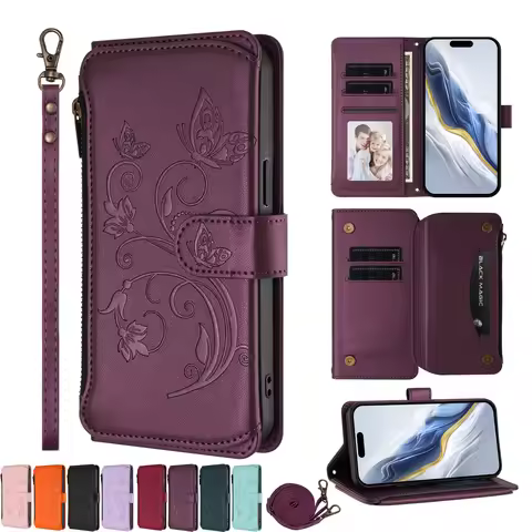 Leather Card Holder Phone Case For ZTE Nubia Red Magic 10 Pro Plus Ait Focus Neo 3 GT Z70 Z70S Z60 U
