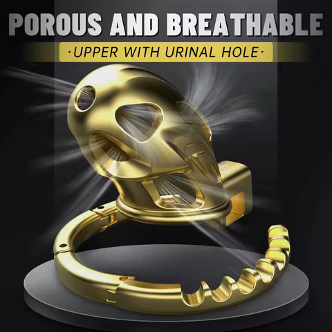 Male Chastity Cage One-Piece Adjustable Snap Ring Metal Cock Cage Men's CB Cock Cage BDSM Aluminum A