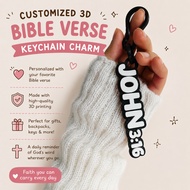 Customized Bible Verse Keychain Charm - 3D Print
