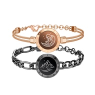TOTWOO Mountain&Sea Long Distance Touch Bracelets for Couples Vibration & Light Up Smart Jewelry Gif