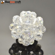 2pcs Transparent Glass Round Woven Beads Cluster Beads Clear 22mm Beads: 6mm