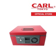 CARL Cash Box With Dual Lock (Cylinder and Dial lock) | Sloped Coin Tray | 2 Coin Keys | Red | CB860
