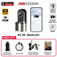 Hikvision D1 Pro Dashcam, 2.5K 1440P Ultra HD, F1.55 Aperture, Patented Night Vision,App Connection,