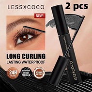 LESSXCOCO Mascara Volumizing Waterproof Curl-Resistant Long-Lasting Hot sale in Malaysia【buy 2 Take 