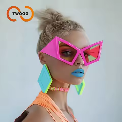 Two Circles Future Tech Glasses Oversized Locomotive Wind Frame Sunglasses Exaggerated Modern Womens