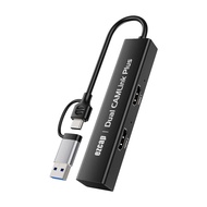 USB 3.0 Type C 2 Entry HDMI Video Capture Card Dual Camera 1080p60 Recording for PS4 PS5 PC Camcorde
