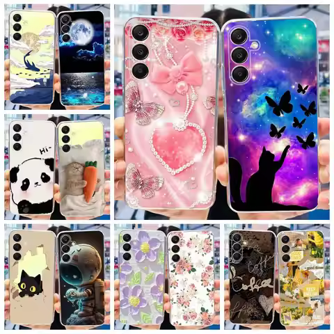For Samsung Galaxy A55 Case A15 A25 A35 5G Luxury Painted Cover Clear Silicone Case For Samung A25 2