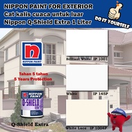 Nippon Paint Q-shield Extra Exterior collection 1 &amp; 5 Liter Brilliant White 1001 / White 1045 /White Lace OW1004P