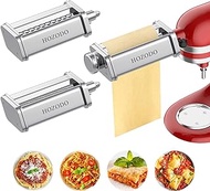 Pasta Attachment for KitchenAid Mixer, Includes Pasta Sheet Roller, Spaghetti Cutter, Fettuccine Cutter, 3Pcs for Kitchenaid Pasta Attachment by HOZODO