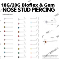 TheJoostoreMY 18G/20G Rhinestone Crystal Bioflex Nose Stud Piercing Nose Ring Nose Stud