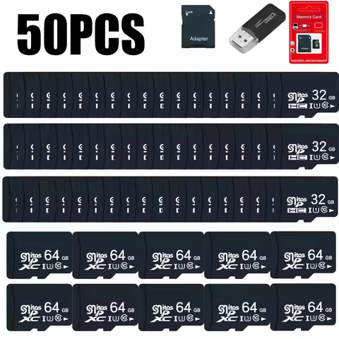 50PCS TF Card Class10 128GB 256GB Custom LOGO cartao de 32GB 64GB 16G SD Card 8G 4GB 2GB Flash Memor