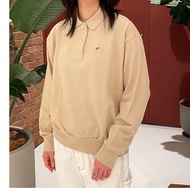 พรางหุ่น เอฟเฟกต์เสื้อโปโลแขนยาว ผู้หญิง คลาสสิกญี่ปุ่นย้อนยุค ดีไซน์ BEAMS BOY ร่วมกัน ตาข่าย เสื้อ