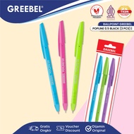 GREEBEL Pulpen Ballpen Pena | POPLINE 0.5 BLACK | Pulpen Greebel Pena Bolpen Bolpoin