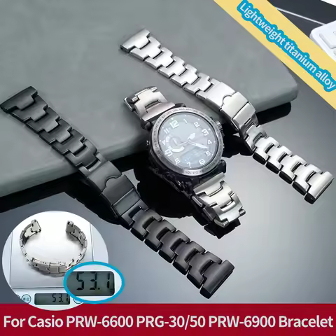 For Casio Prorek prw-6600 prg-650 Titanium Metal Watch Strap PRW-30/50/60/70YT prw-6900/6800 Bracele