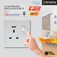 [WHITE] reTouch Ultra Rimless Switch 1/2/3/4 Gang 1/2Way Wall Switch 13A/15A Socket Waterproof Cover