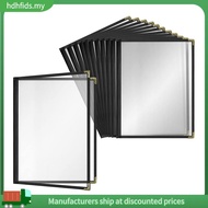 [in stock]12 Pack Cafe Style Menu Cover Double  Edge Crystal Clear Vinyl (Black, 2 Pages/4 Views - 8