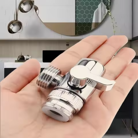 3-Way Faucet Diverter Valve 1pcs Faucet Diverter Valve, 3-Way Diverter Valve for Hand Held Shower, S