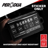 STICKER Perodua Fuse Box Kelisa Kenari MDM tahun 2000 Daihatsu L7 L9 Fusebox Black