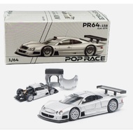 Diecast Pop Race 1:64 Mercedes Benz AMG CLK GTR Silver PR640158