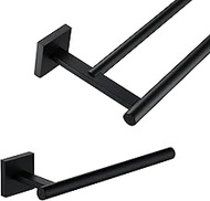24 Inch Towel Bar Bathroom Double Towel Rail Towel Ring 9 Inch Hand Towel Holder Matte Black B5005BK
