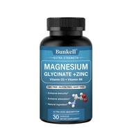 Viên nang Bunkell Magnesium Glycinate 500 mg có chứa Kẽm Vitamin D3 và B6 - Hỗ trợ thần kinh đường r