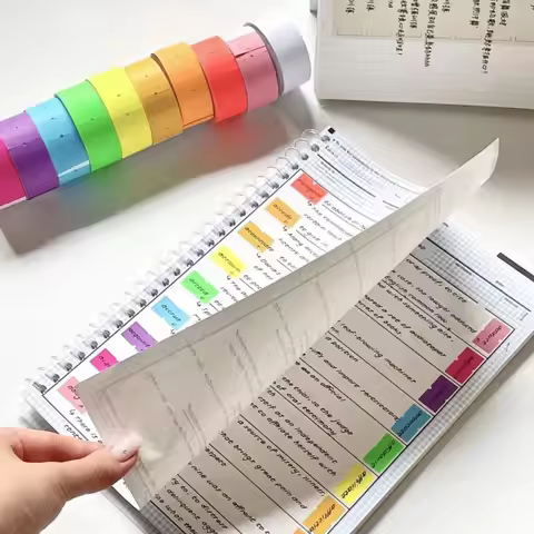 9pcs/set,Handwritten Color Labels Stickers Tape Ins Wind Index Key Marks Fluorescent Notes Student S