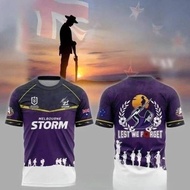 Melbourne Storm NRL ANZAC Day "Lest We Forget" Jersey Family Matching Star Chasing T-shirt Suitable 