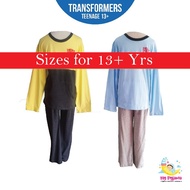 Transformers Plus Size Pyjamas Set 160/170 Sleepwear Baju Tidur Budak Pyjamas Budak Lelaki Sepasang