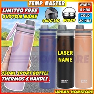 UBH TEMP MASTER Thermos flask Tumbler custom name 750ML SUS 304 Insulated Vacuum Botol air tumbler t