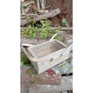 Hamper basket with mica lid /, dowry basket, bamboo hamper basket
