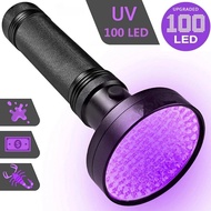 100 LED UV Flashlight 365nm UV Flashlights 395-405 UV Ultraviolet Torch Black Light UV Light Detecto