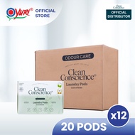 [Carton Deal] Clean Conscience 5-in-1 Laundry Pod Odour Care (20 Pods x12) - Plastic Waste Free