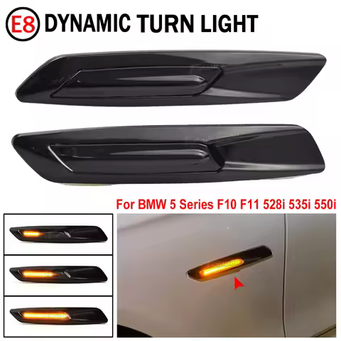 LED Dynamic Side Marker Lights Sequential Turn Signal Lamps For BMW 5-Series F10 F11 528i 528iX 535i
