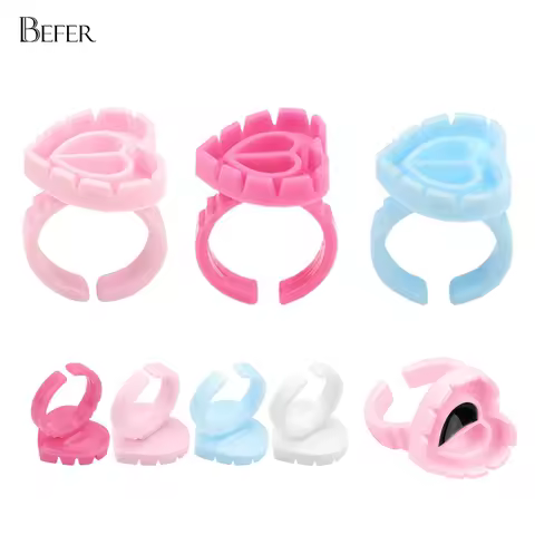 Befer Wholesale 100Pcs/Bag Disposable Eyelash Extension Glue Fan Cup Ring Tattoo Pigment Holder Cont