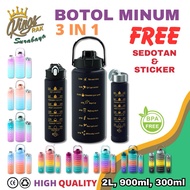 Viral Drinking Bottle 3in1 Tumbler 2 Liter Rainbow Children's Water Bottle Jumbo Premium Gradient Co