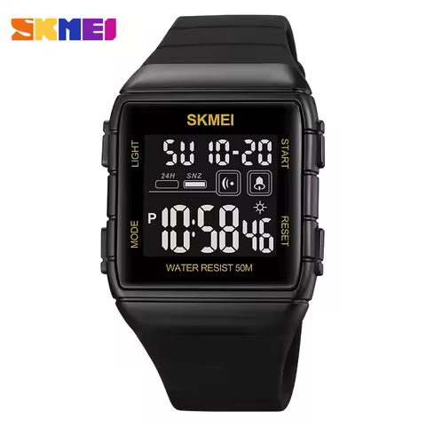 SKMEI Men Sport Digital Wristwatches Outdoor Countdown Electronic Watches Mens Waterproof LED Milita