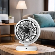 New Product 1200mah Battery 3 Speed Cooling Table Fan Portable Brushless Motor Rechargeable Usb Desktop Fan With Night Light