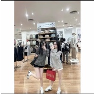 Long-sleeved T-shirt from loose Korean style horizontal plaid shirt NAVISA M2588