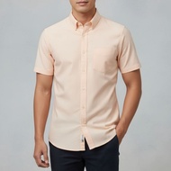 [S-5XL] kemeja lelaki🔥 Plain men's shirt formal men's lengan pendek (no logo) 100% Cotton