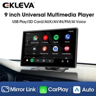 EKLEVA 4K Portable Wireless CarPlay Screen Dashcam (9")